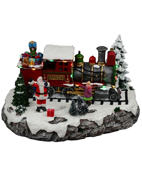 Santa Express Delivery Locomotive Train Christmas Village Scene - 28cm — image 2