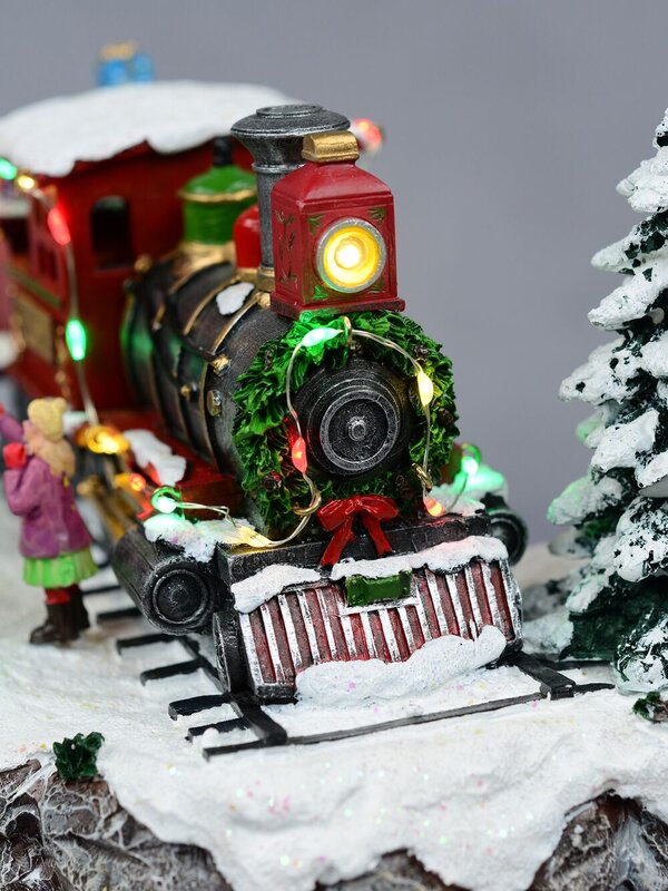 Santa Express Delivery Locomotive Train Christmas Village Scene - 28cm — image 9