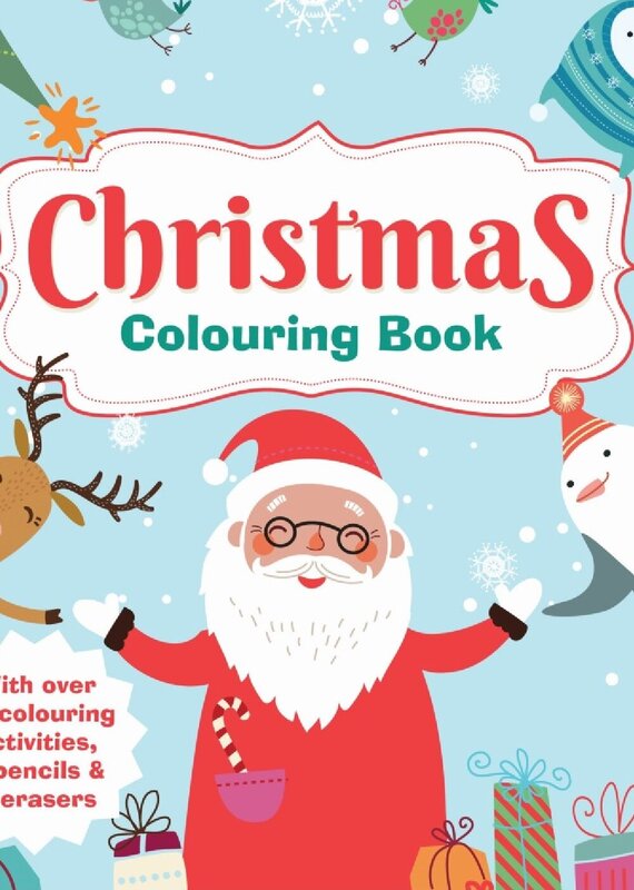 Santa & Friends Christmas Colouring Book, Pencils & Erasers Set — image 4