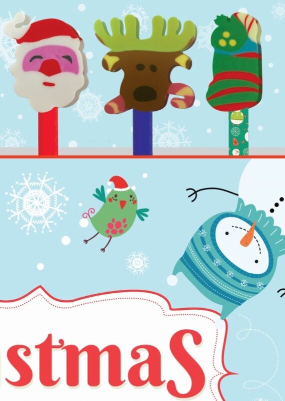 Santa & Friends Christmas Colouring Book, Pencils & Erasers Set — image 3