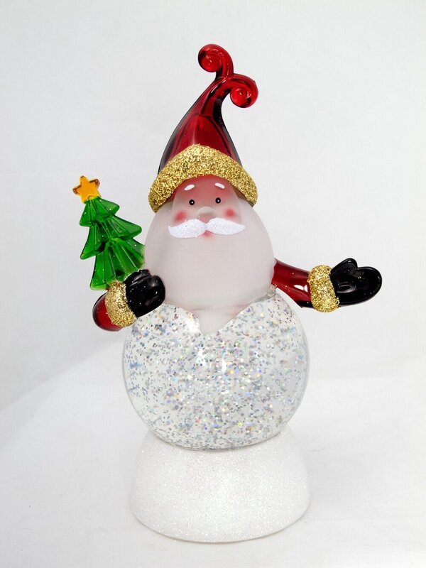 Santa Holding Tree Illuminated Snow Globe Ornament - 22cm — image 3