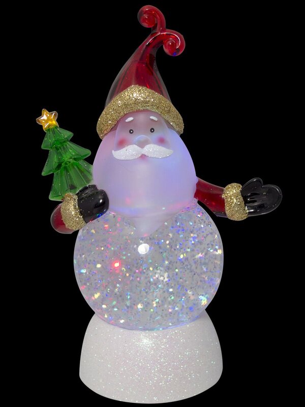 Santa Holding Tree Illuminated Snow Globe Ornament - 22cm — image 2