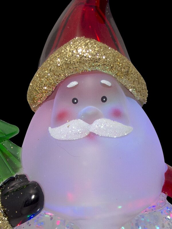 Santa Holding Tree Illuminated Snow Globe Ornament - 22cm — image 5