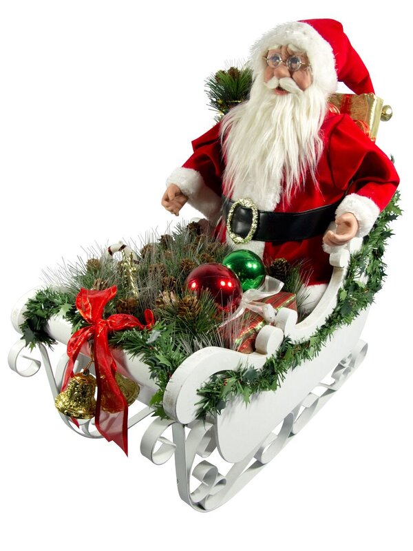 Santa In Sleigh With Deer Fibre Optic Musical Animation - 85cm — image 3