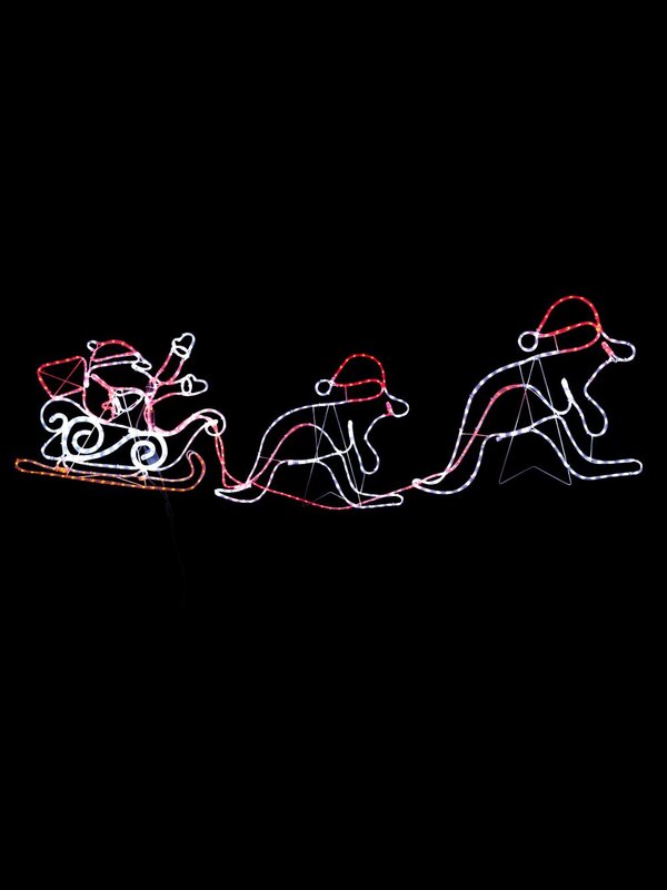 Santa & Kangaroos LED Light Rope Silhouette - 2.9m — image 2