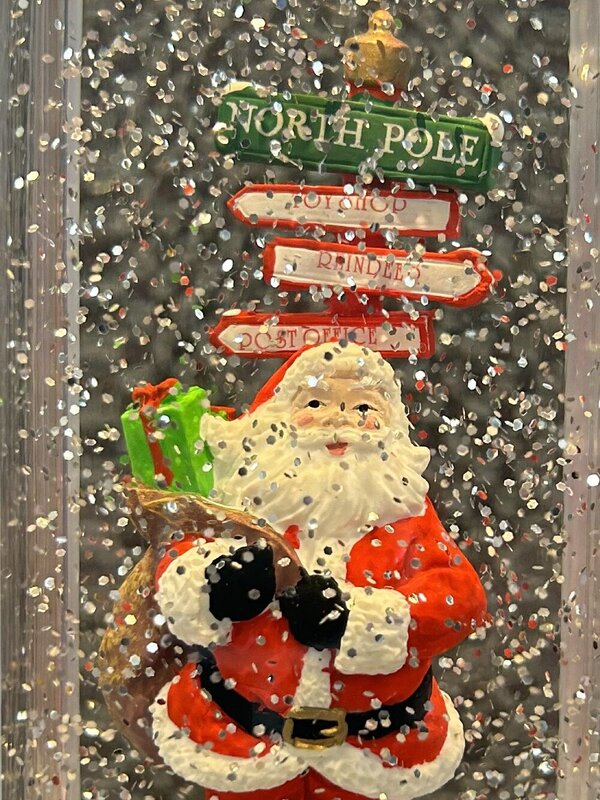 Santa & North Pole Sign Christmas Farmhouse Lantern Snow Globe - 28cm — image 3