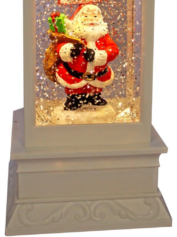 Santa & North Pole Sign Christmas Farmhouse Lantern Snow Globe - 28cm — image 4