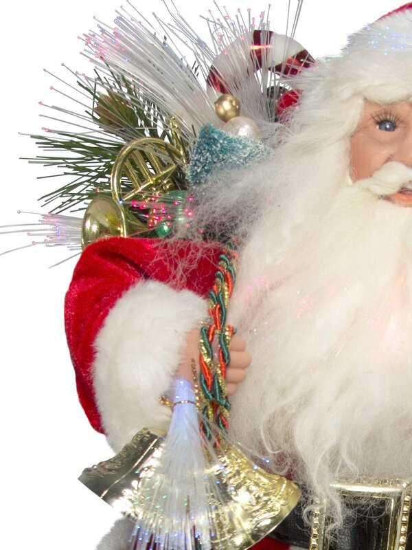Santa On Chimney With Deer Fibre Optic Musical Animation - 34cm — image 5