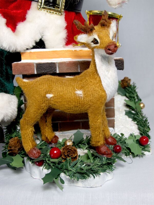 Santa On Chimney With Deer Fibre Optic Musical Animation - 34cm — image 7