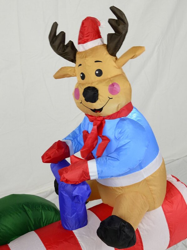 Santa & Reindeer On Animated & Illuminated Seesaw Inflatable - 1.3m — image 5