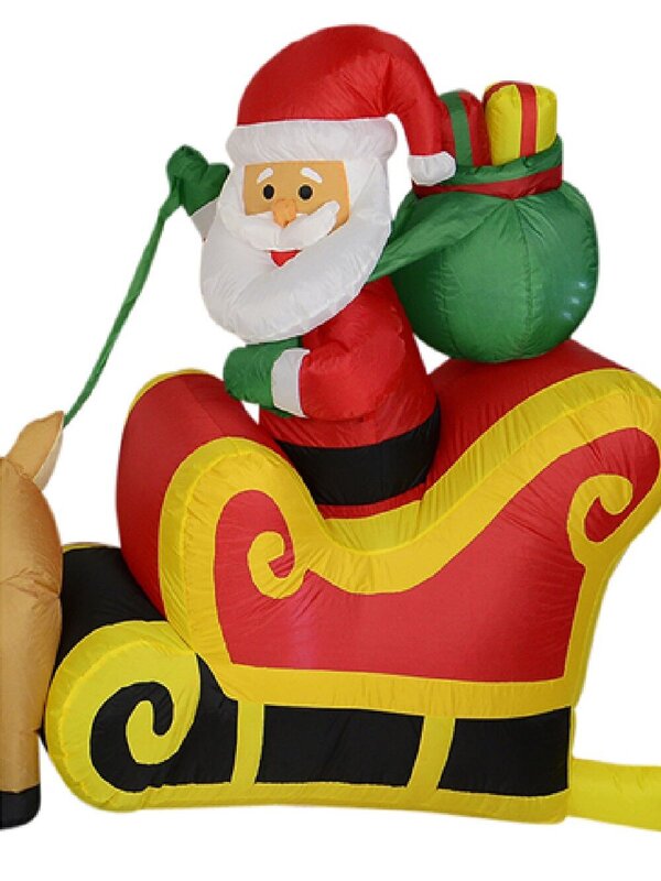 Santa & Reindeer Sleigh Illuminated Christmas Inflatable Display - 3.4m — image 4