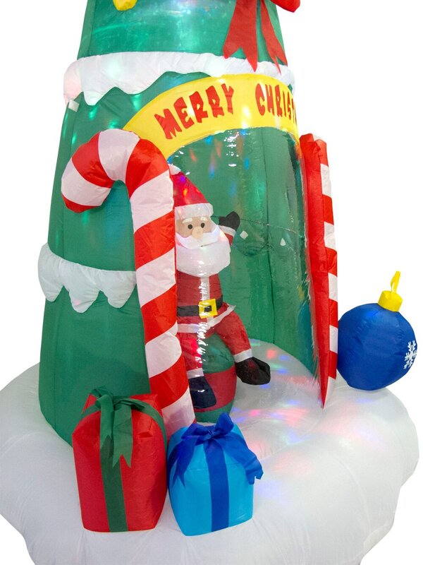 Santa Sitting In Christmas Tree Illuminated Inflatable - 2.4m — image 4