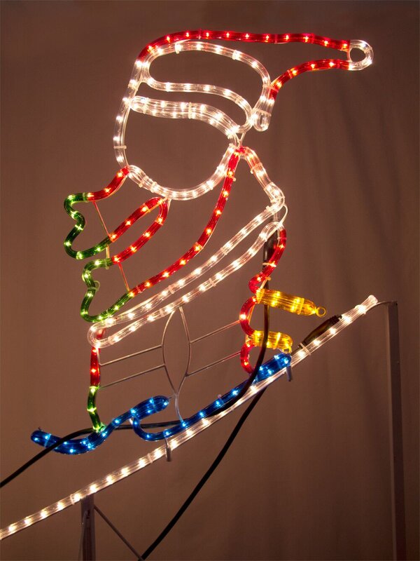 Santa Skiing Downhill Rope Light Silhouette - 1.8m — image 5