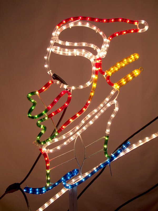 Santa Skiing Downhill Rope Light Silhouette - 1.8m — image 4