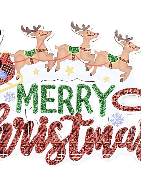 Santa Sleigh & Reindeer Merry Christmas Hanging Sign | 40cm — image 4