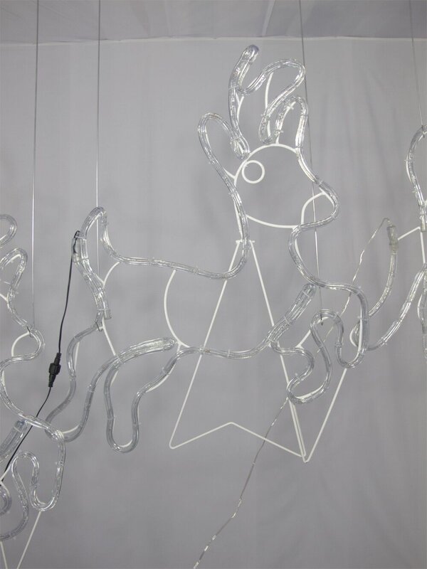 Santa, Sleigh & Reindeers LED Rope Light Silhouette - 2.5m — image 6