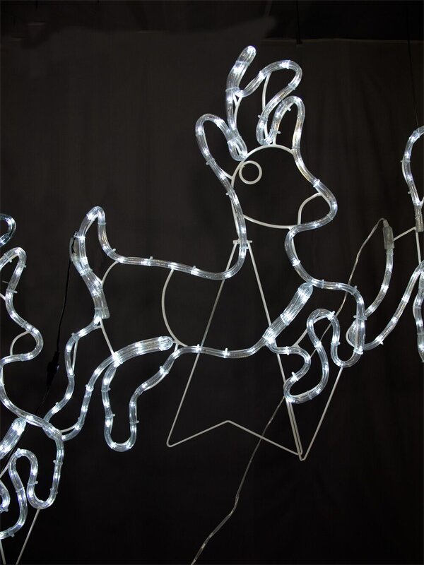 Santa, Sleigh & Reindeers LED Rope Light Silhouette - 2.5m — image 4