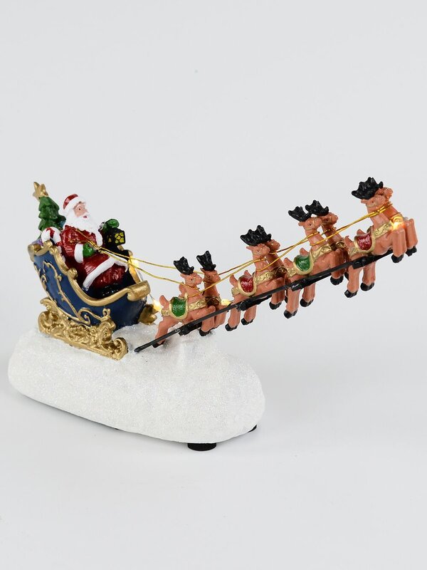 Santa, Sleigh & Reindeers With LEDs Battery Christmas Village Scene - 26cm — image 4