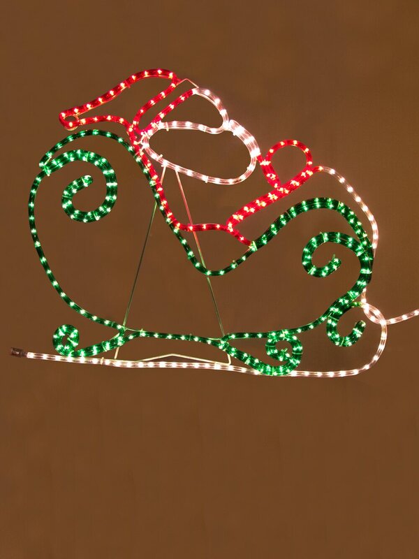 Santa Sleigh & Two Reindeers Rope Light Silhouette - 2.1m — image 3