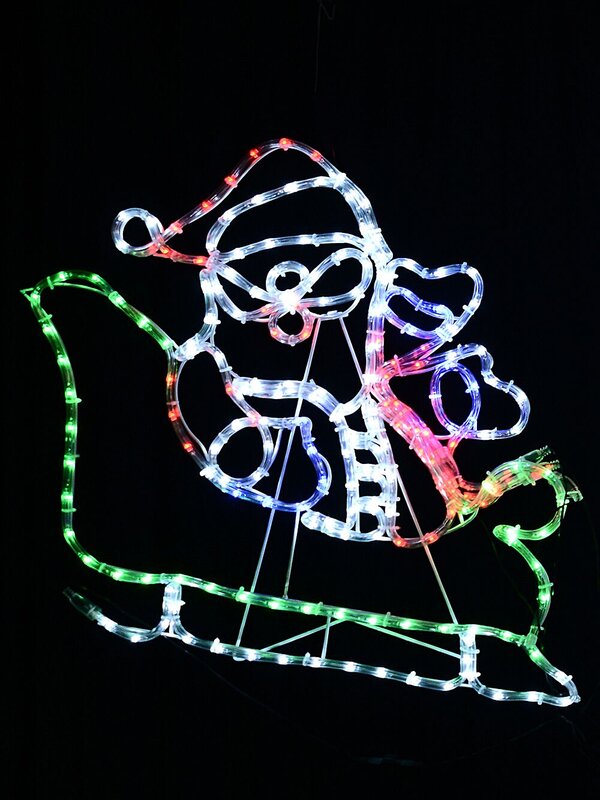 Santa & Sleigh With 3 Reindeers LED Christmas Light Display Silhouette - 2.5m — image 3