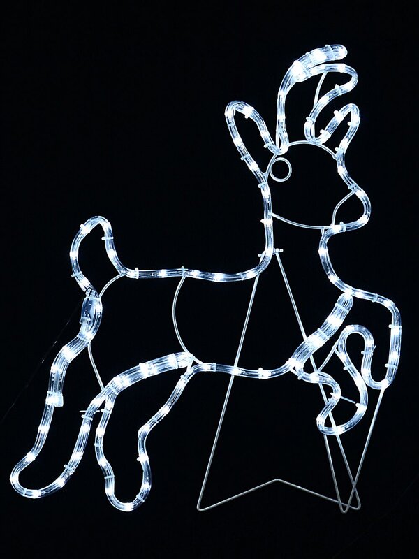 Santa & Sleigh With 3 Reindeers LED Christmas Light Display Silhouette - 2.5m — image 4