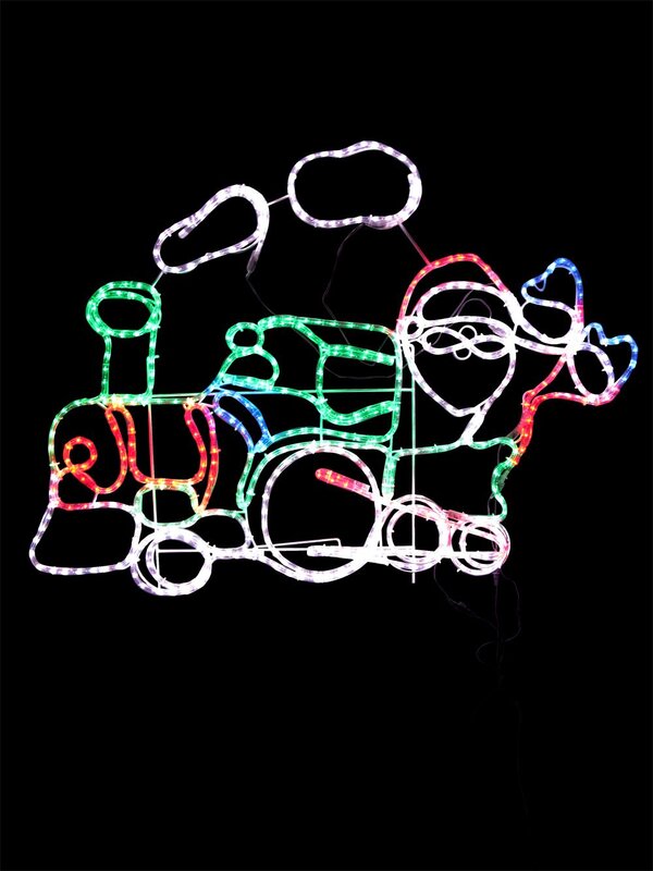 Santa Steam Train LED Rope Light Silhouette - 1.2m — image 2