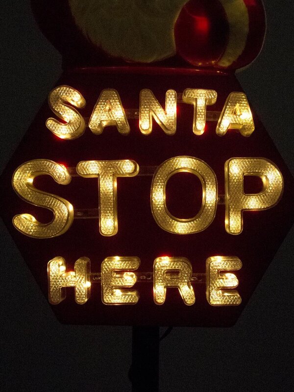 Santa Stop Here LED Blow Mould Solar Stake Light - 80cm — image 3
