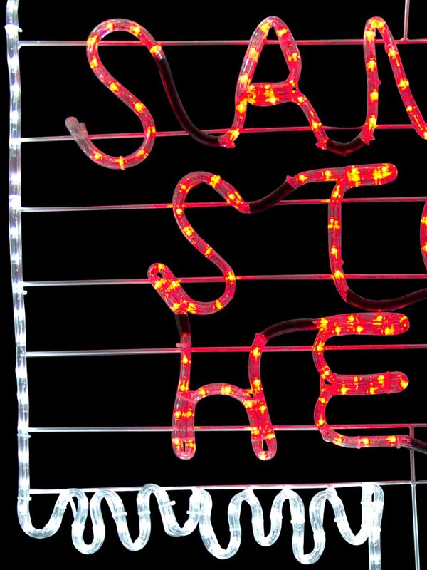 Santa Stop Here Sign Post LED Rope Light Silhouette - 1.5m — image 5