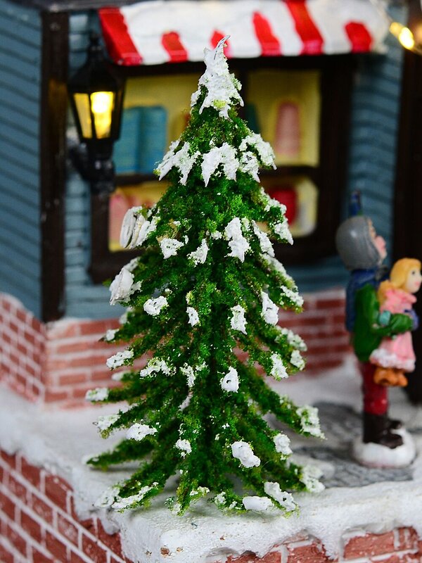 Santa Visiting Family Home With Mum & Kids Christmas Village Scene - 24cm — image 6
