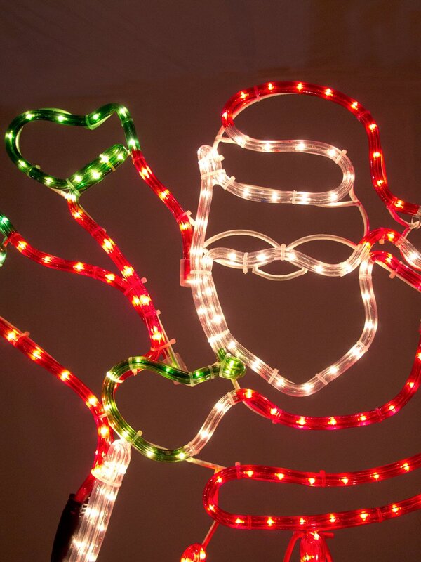 Santa Waving Riding His Bicycle Rope Light Silhouette - 1.1m — image 4