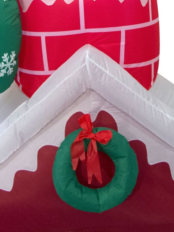 Santa With Sack In Chimney On Rooftop Illuminated Inflatable - 1.5m — image 9