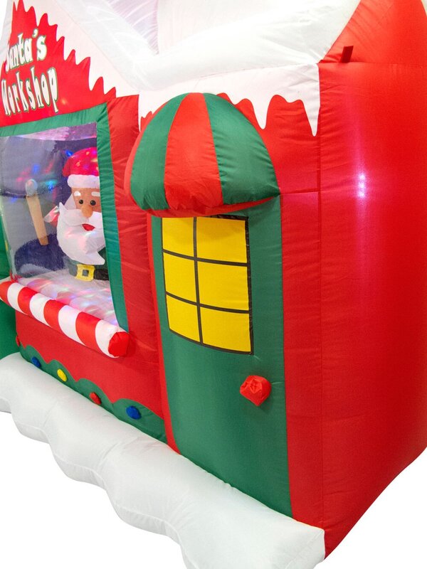 Santa's Workshop Illuminated Inflatable With Santa Elf & Tree - 1.8m — image 8