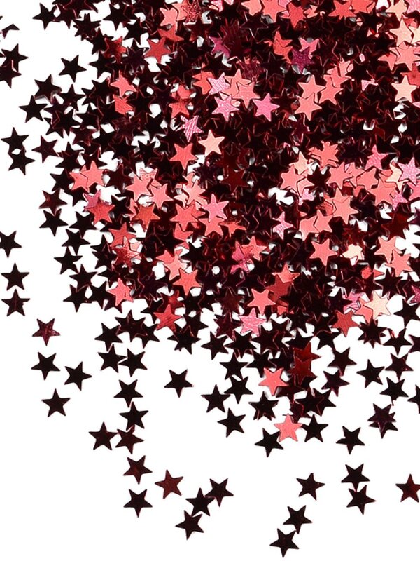 Shiny Red Star Shape Decorative Christmas Confetti - 40g
