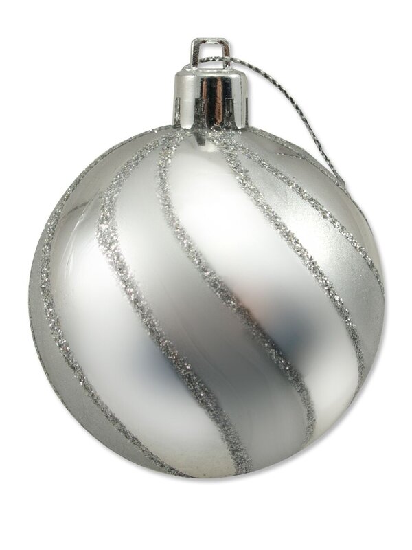 Silver & Blue Baubles With Assorted Patterns - 9 x 60mm — image 2