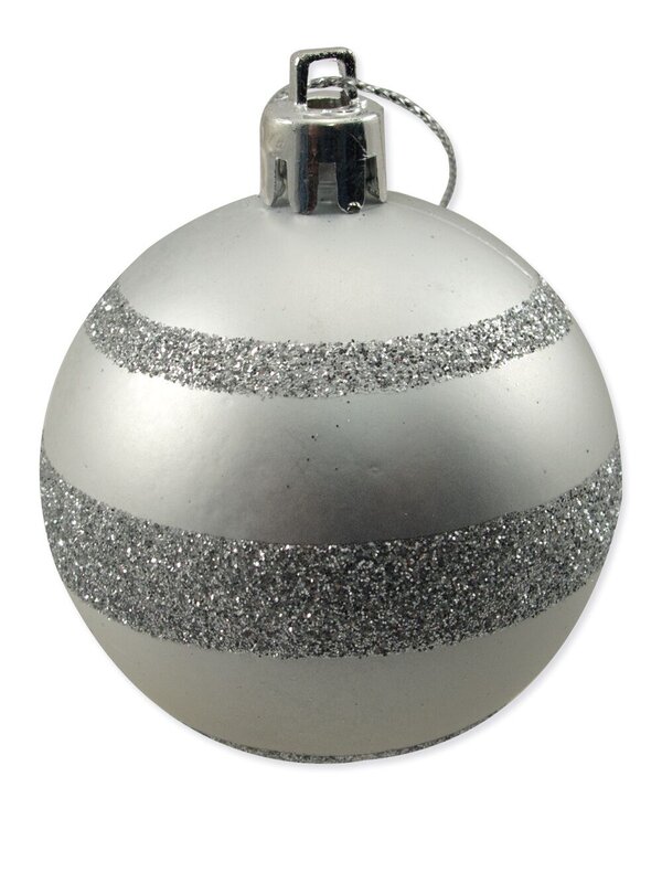 Silver & Blue Baubles With Assorted Patterns - 9 x 60mm — image 5