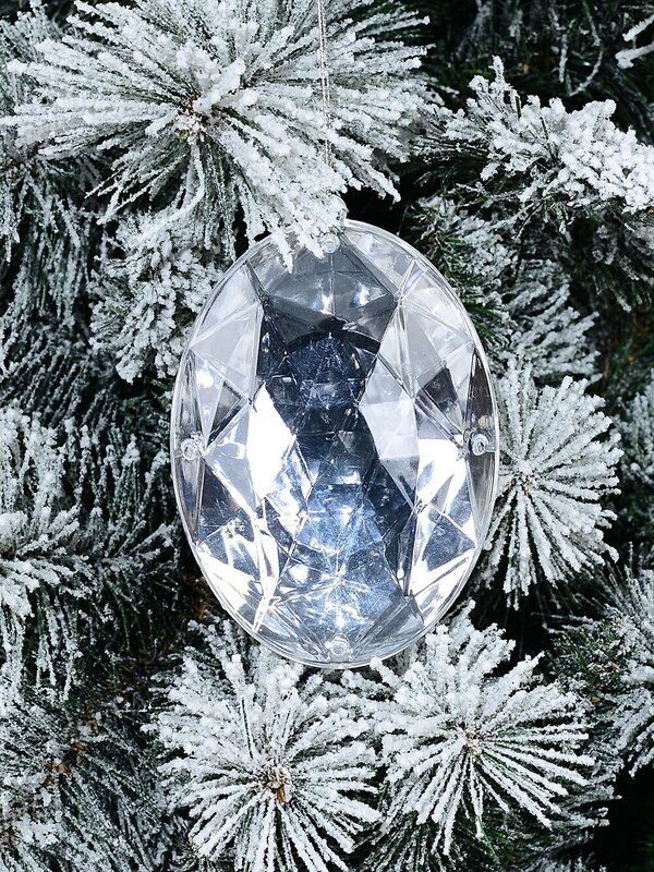 Silver Faceted Oval Jewel Radiant Essential Ornament | 13cm — image 2