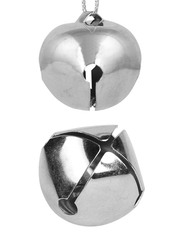 Silver Functioning Iron Bells Christmas Tree Hanging Decorations - 30 x 25mm