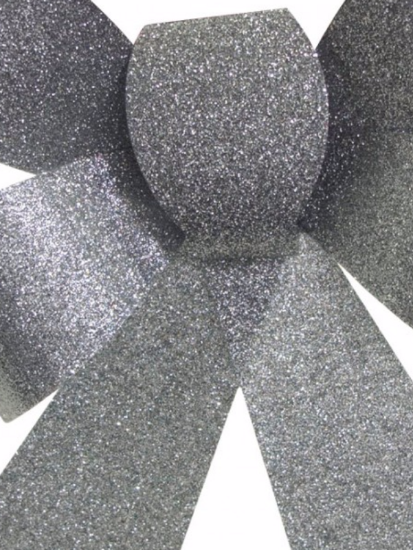 Silver Glitter Timeless Signature Structured Bow | 24cm — image 2