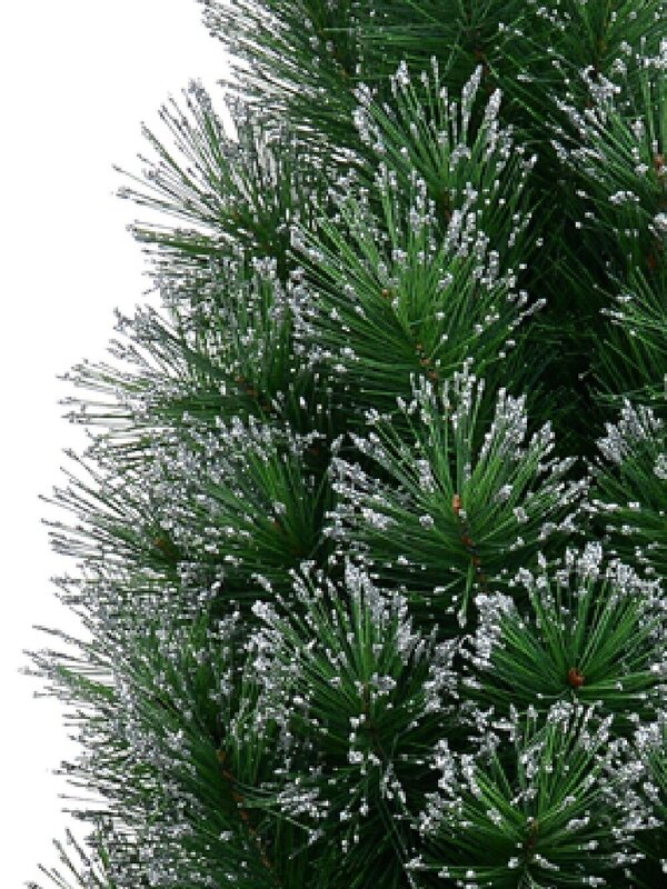 Silver Glittered Needle Tip Pine Tabletop Christmas Tree with 96 Tips - 90cm