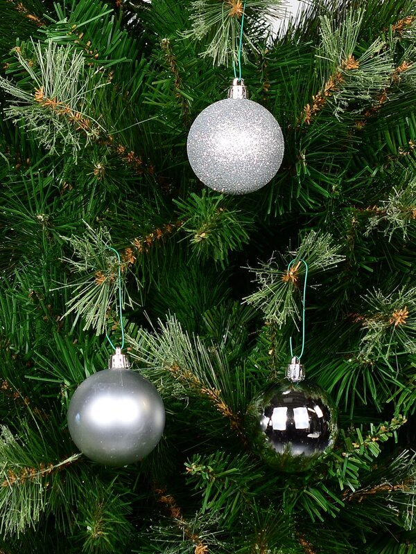Silver Matte, Glitter & Shiny Baubles - 12 x 60mm — image 5