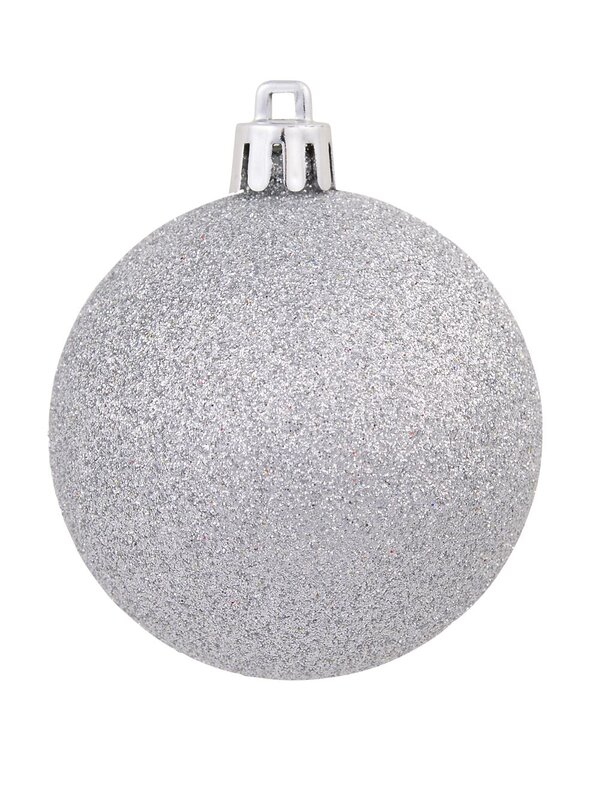 Silver Matte, Glitter & Shiny Baubles - 12 x 60mm — image 2
