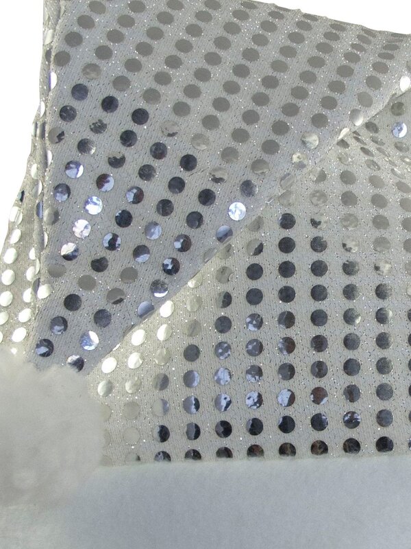 Silver Sequins On Silver Traditional Christmas Santa Hat - 43cm — image 3