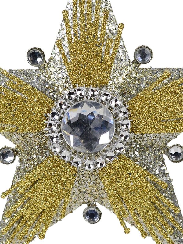 Silver Star With Embellishments Christmas Tree Hanging Decoration - 13cm — image 2