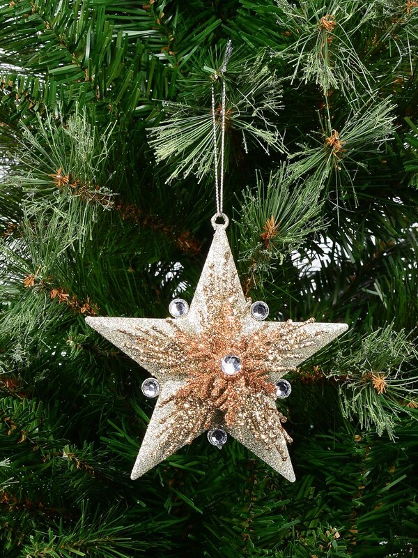 Silver Star With Snowflakes Christmas Tree Hanging Decoration - 13cm — image 3