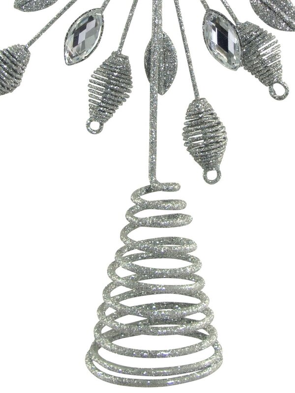 Silver Starburst & Jewel 3D Star Tree Top Decoration - 28cm — image 4