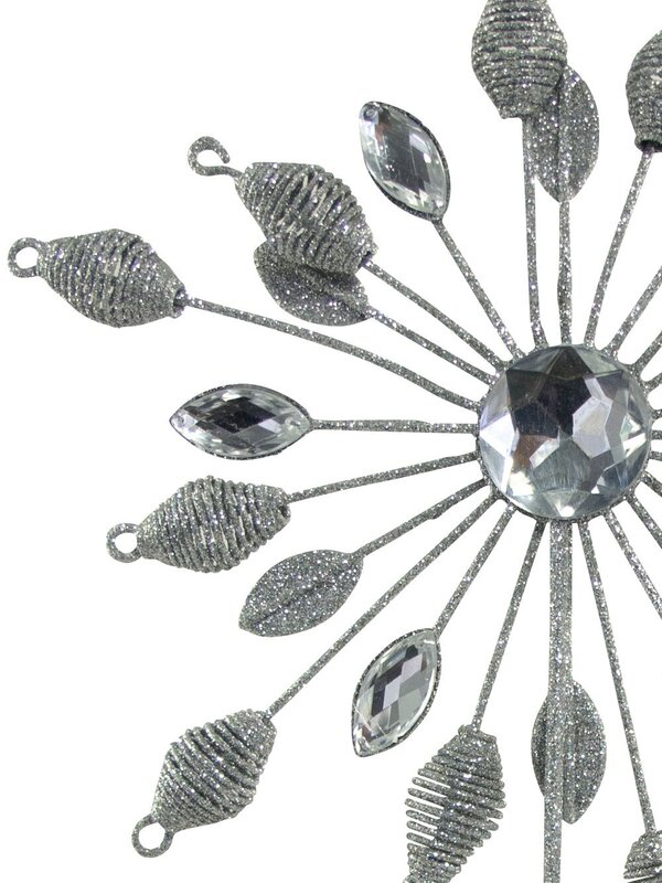 Silver Starburst & Jewel 3D Star Tree Top Decoration - 28cm — image 3