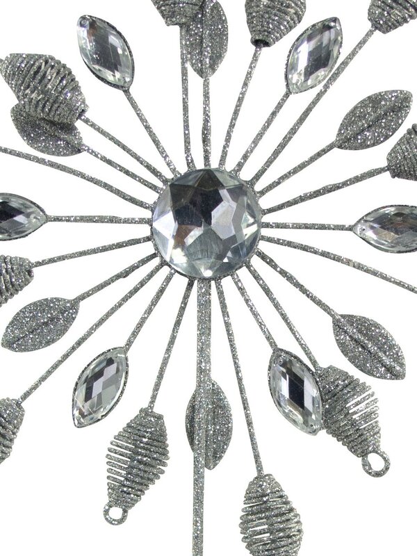 Silver Starburst & Jewel 3D Star Tree Top Decoration - 28cm — image 2