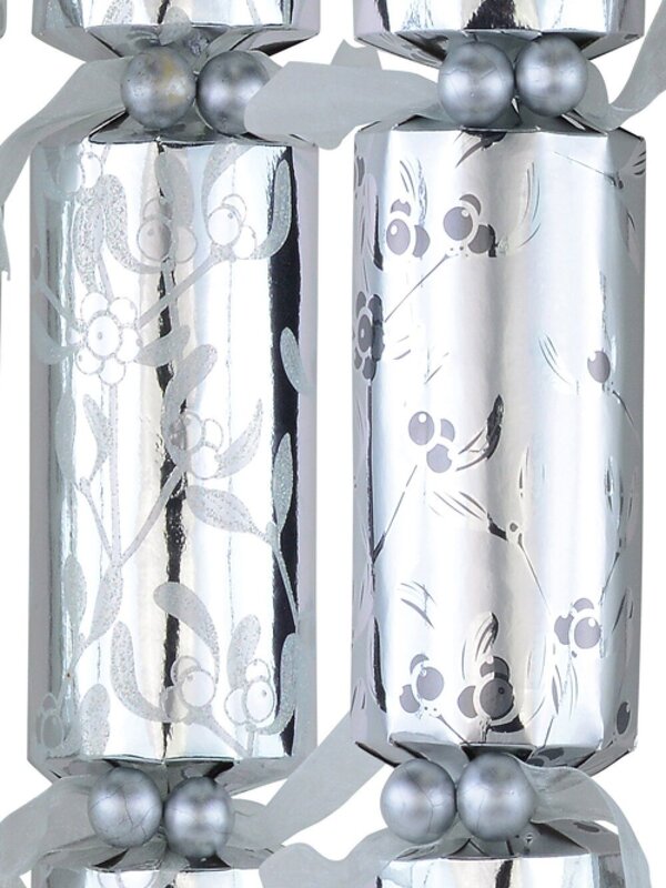 Silver & White With Berry Vine Design Christmas Cracker Bon Bons - 6 x 36cm — image 3