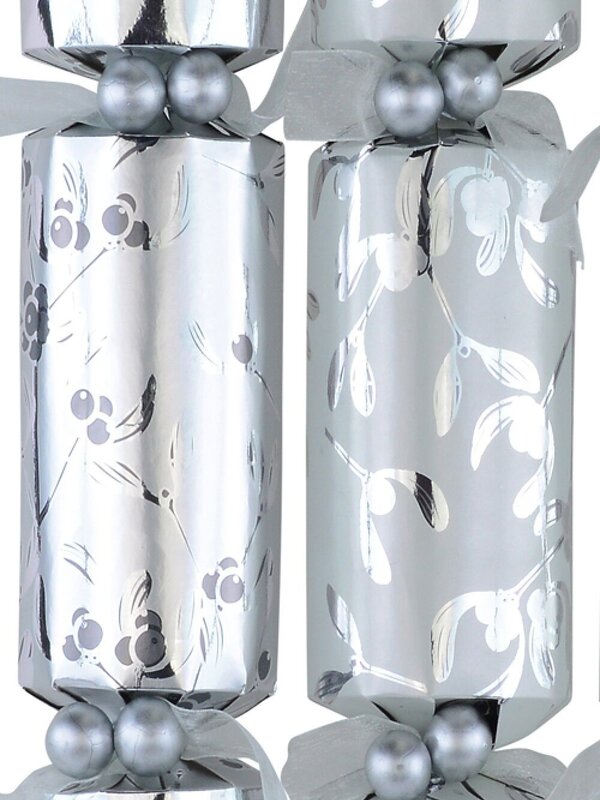 Silver & White With Berry Vine Design Christmas Cracker Bon Bons - 6 x 36cm — image 2