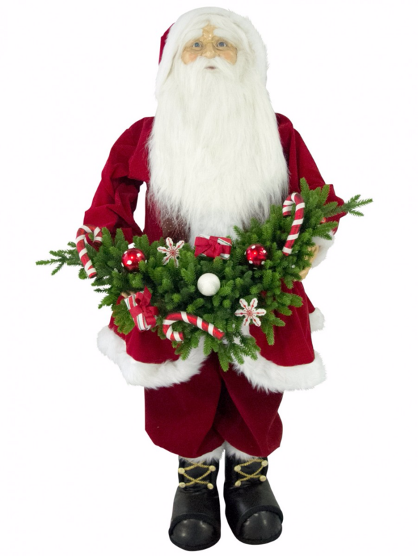 Singing & Dancing Santa Holding Decorated Swag - 1.5m